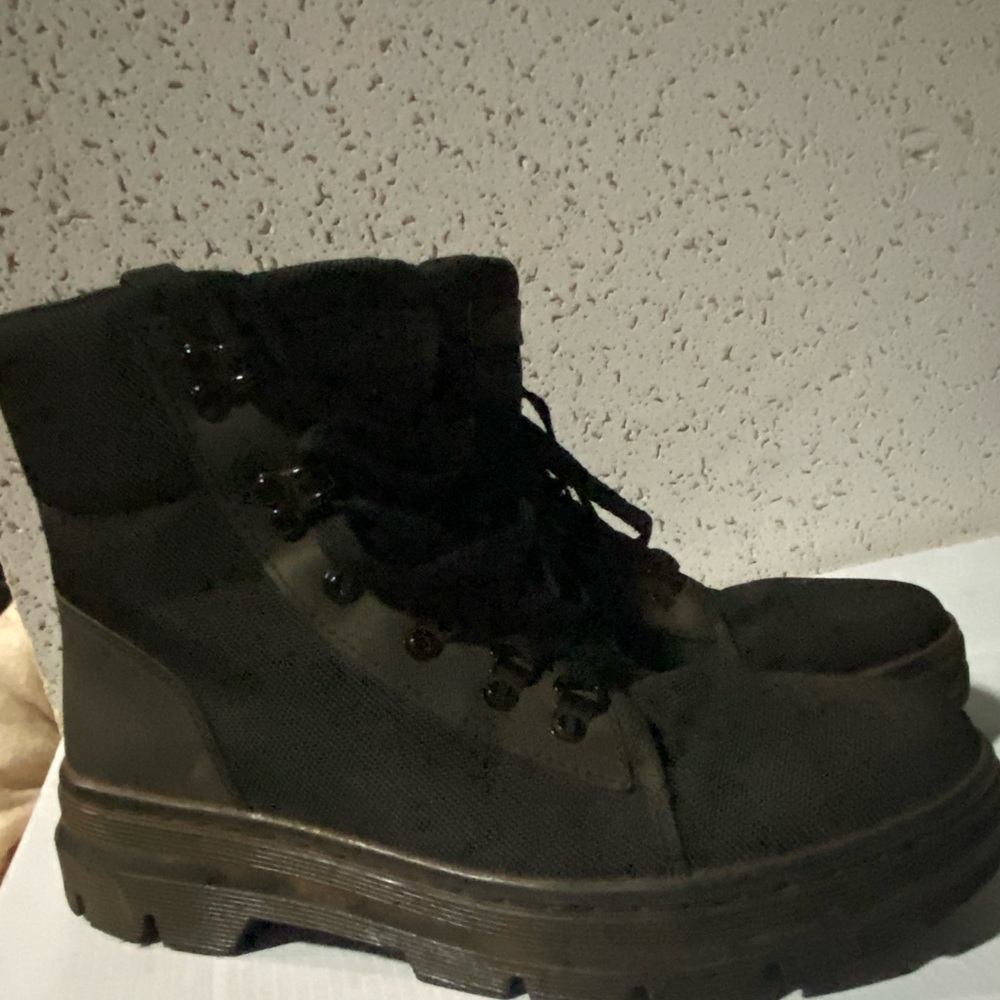 Women's Black Lace-Up Boots